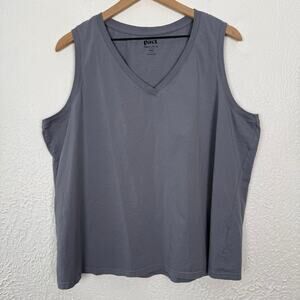 Pact Organic Cotton Sleeveless V-Neck Tank Top Grey Size XXL